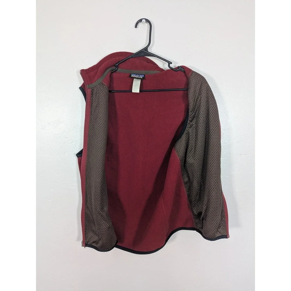 Vintage Patagonia Fleece Vest‎ Mens M Red Full Zip Hiking Outdoor USA Made 90s